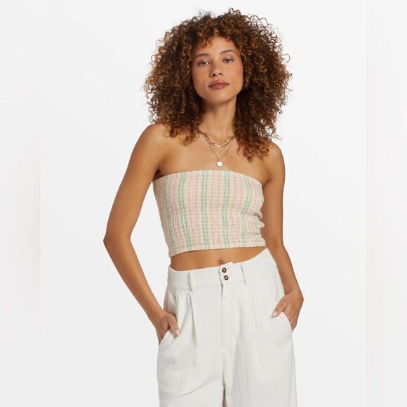 Billabong Keep It Simple Smocked Crop Top - Picture 4 of 6